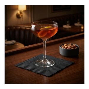 Black Beverage Napkin | PWB